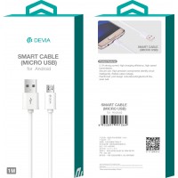  USB kabelis Devia Smart microUSB 1.0m white 